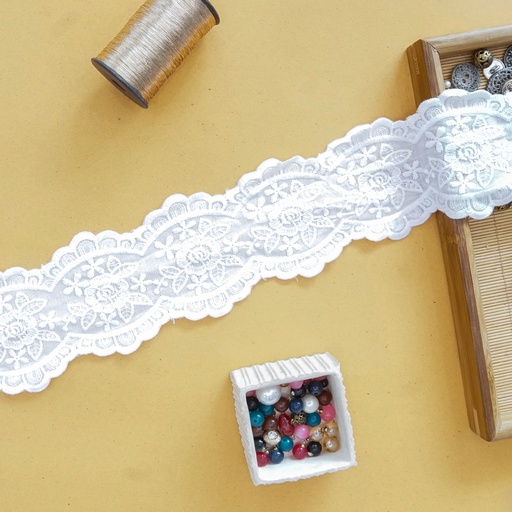 [MYB623 WHITE] Double Side Border Cotton Lace