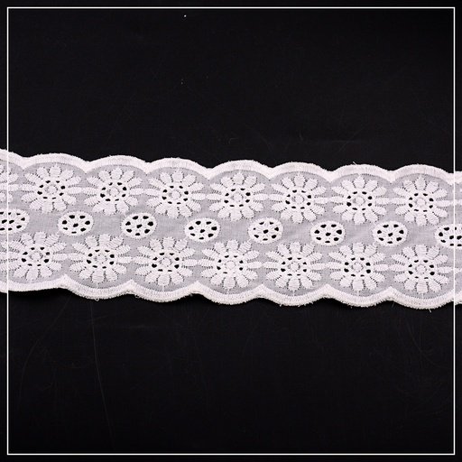 [CL318-WHITE] Cotton Double Side Border Lace