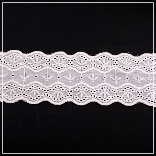 [CL302-WHITE] Cotton Double Side Border Lace