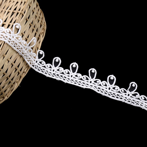 [D4317-WHITE] Shuttle One Side Border Lace