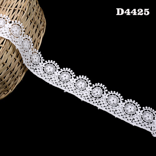 [D4425-WHITE] Shuttle One Side Border Lace