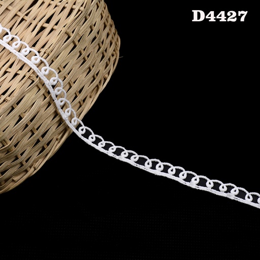 [D4427-WHITE] Shuttle One Side Border Lace