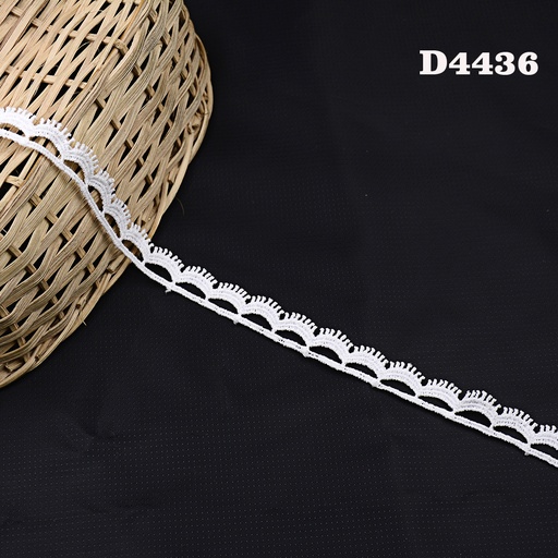 [D4436-WHITE] Shuttle One Side Border Lace