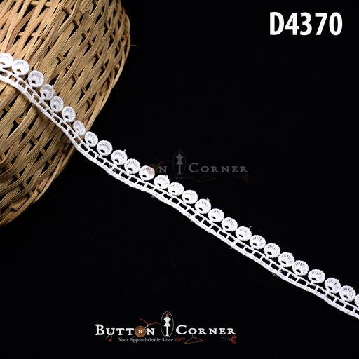 [D4370-WHITE] Shuttle One Side Border Lace