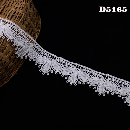 [D5165-WHITE] Shuttle One Side Border Lace