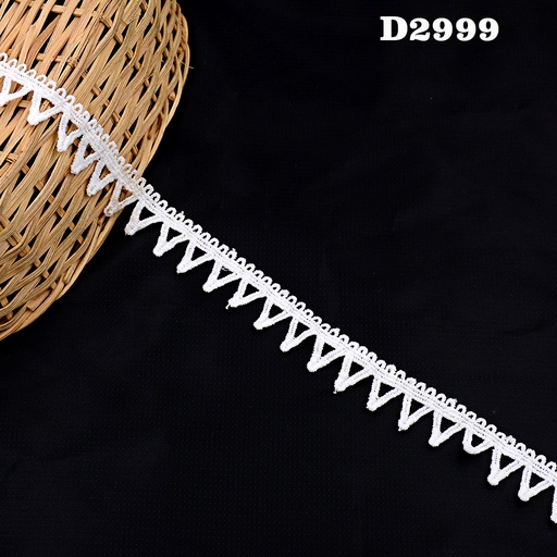 [D2999-WHITE] Shuttle One Side Border Lace