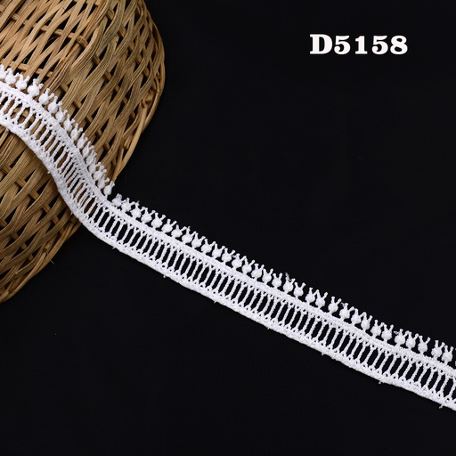 [D5158-WHITE] Shuttle One Side Border Lace