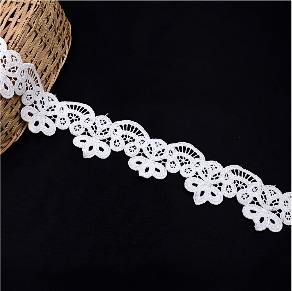 [D4605-WHITE] Shuttle One Side Border Lace