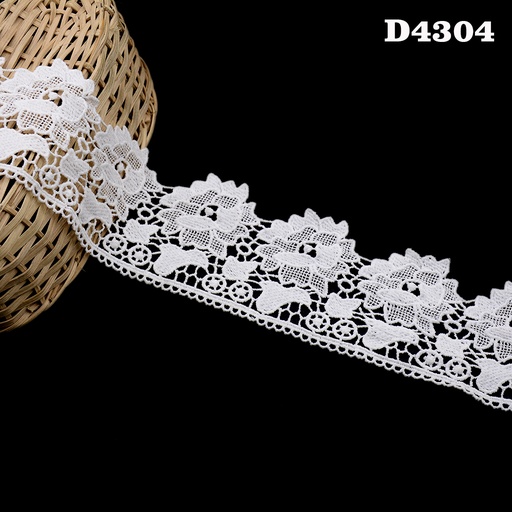 [D4304-WHITE] Shuttle One Side Border Lace