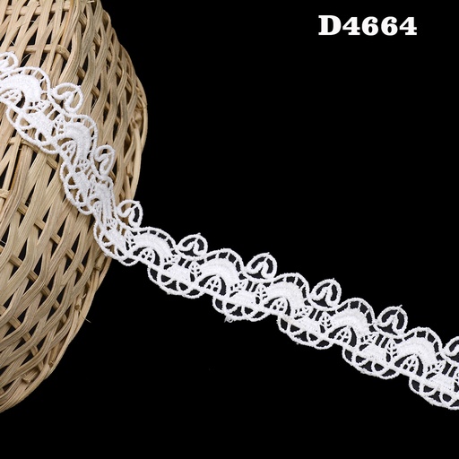 [D4664-WHITE] Shuttle One Side Border Lace