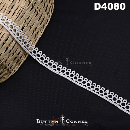 [D4080-WHITE] Shuttle One Side Border Lace
