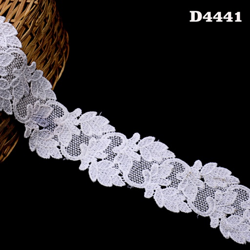 [D4441-WHITE] Shuttle Double Side Border Lace