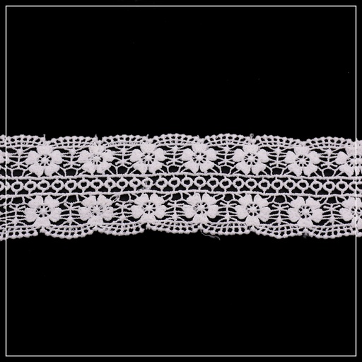 [D3584-WHITE] Shuttle Double Side Border Lace