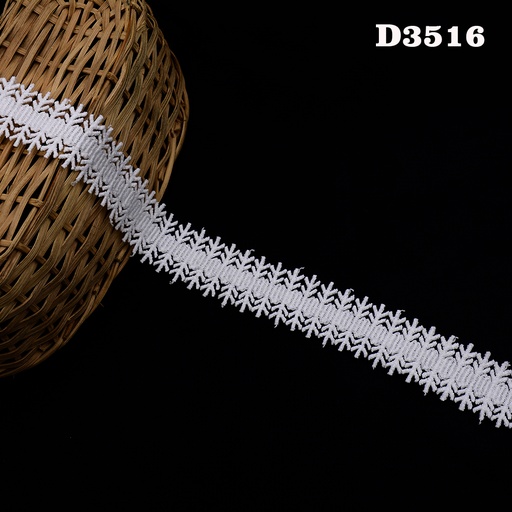 [D3516-WHITE] Shuttle Double Side Border Lace