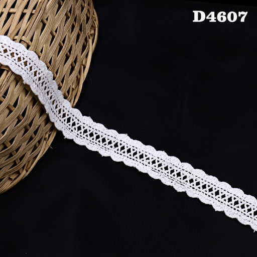 [D4607-WHITE] Shuttle Double Side Border Lace