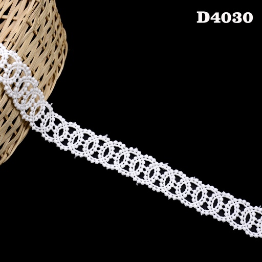 [D4030-WHITE] Shuttle Double Side Border Lace