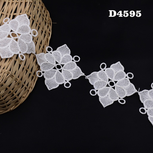 [D4595-WHITE] Shuttle Double Side Border Lace