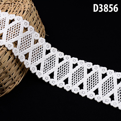 [D3856-WHITE] Shuttle Double Side Border Lace