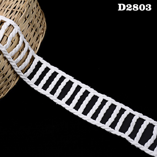 [D2803-WHITE] Shuttle Joined Lace