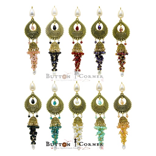 Jhumki Shape Pearl & Stone Tassel
