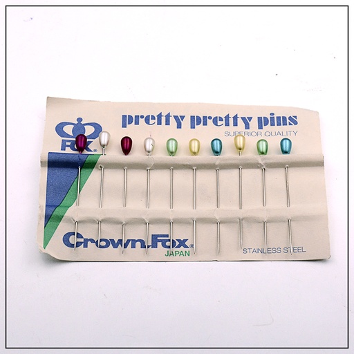 [P14-ASSTD] Crown Fox Pearl Head Pin