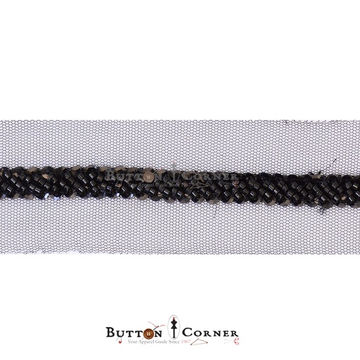 Fancy Glass Beads Sequence Lace