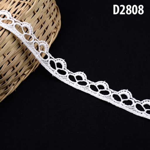 [D2808-WHITE] Shuttle One Side Borde Lace
