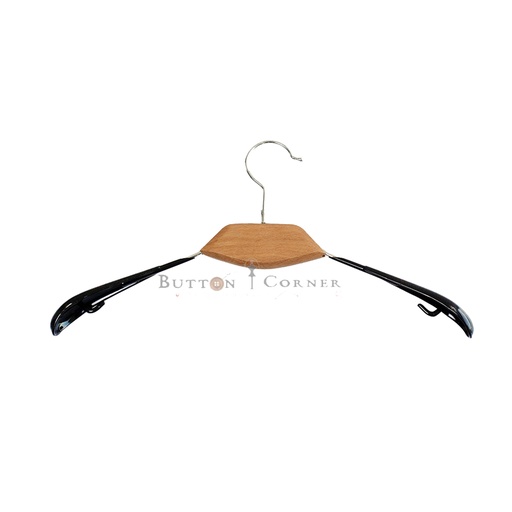[H014 NATURAL BROWN] Wood & Metal Shirt Hanger