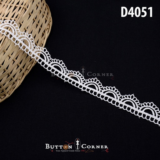 [D4051-WHITE] Shuttle One Side Borde Lace