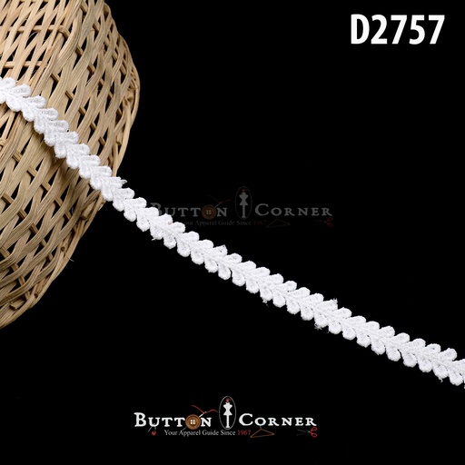 [D2757-WHITE] Shuttle Double Side Border Lace