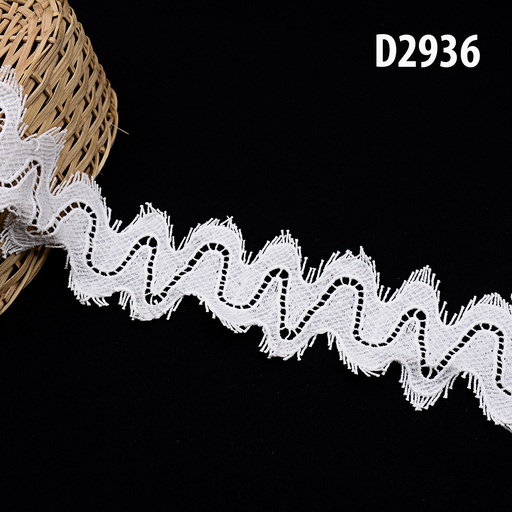[D2936-WHITE] Shuttle Double Side Border Lace