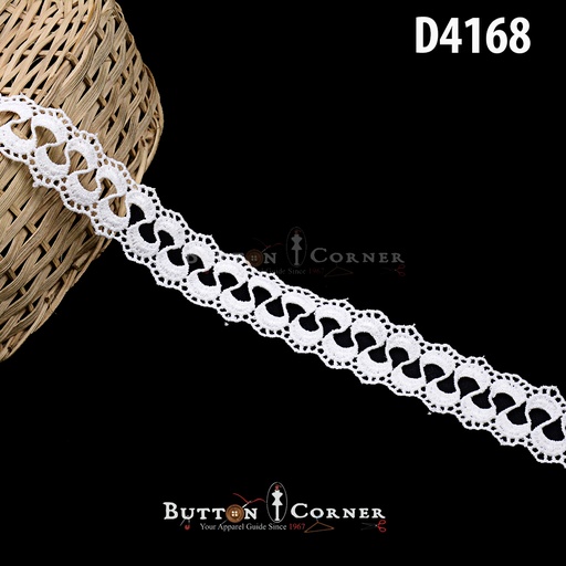 [D4168-WHITE] Shuttle Double Side Border Lace