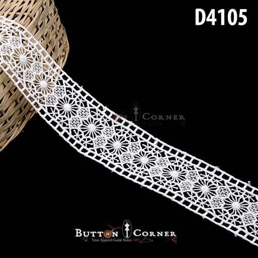 [D4105-WHITE] Shuttle Joined Lace