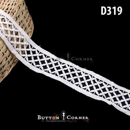 [D319-WHITE] Shuttle Joined Lace