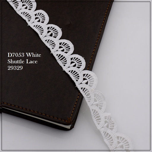 [D7053-WHITE] Shuttle One Side Border Lace