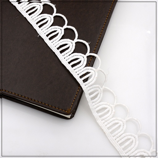 [D7227-WHITE] Shuttle One Side Border Lace