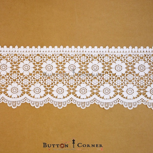 [ALN386 WHITE] One Side Border Shuttle Lace