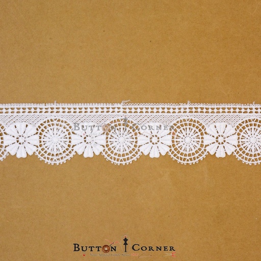 [SN11032 WHITE] One Side Border Shuttle Lace