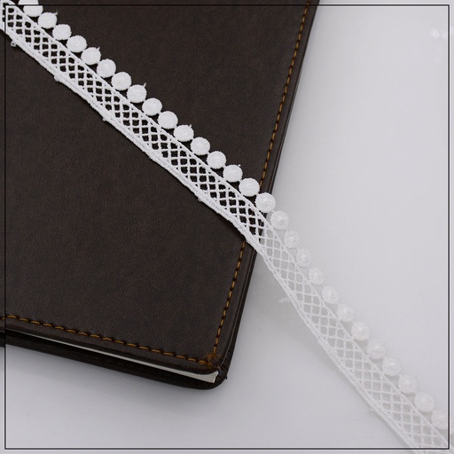 [D6891-WHITE] Shuttle One Side Border Lace