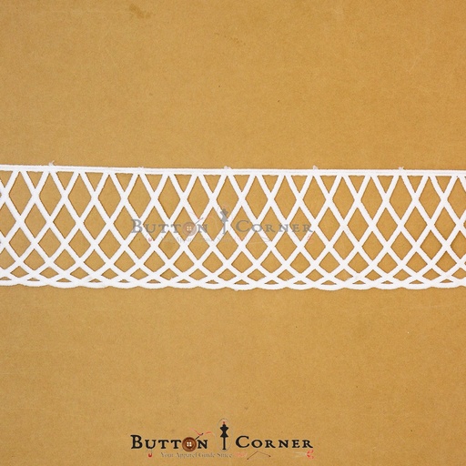 [17510-7 WHITE] One Side Border Shuttle Lace