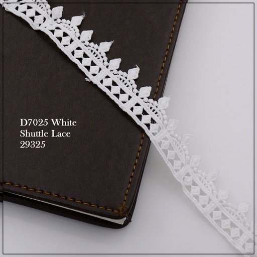 [D7025-WHITE] Shuttle One Side Border Lace