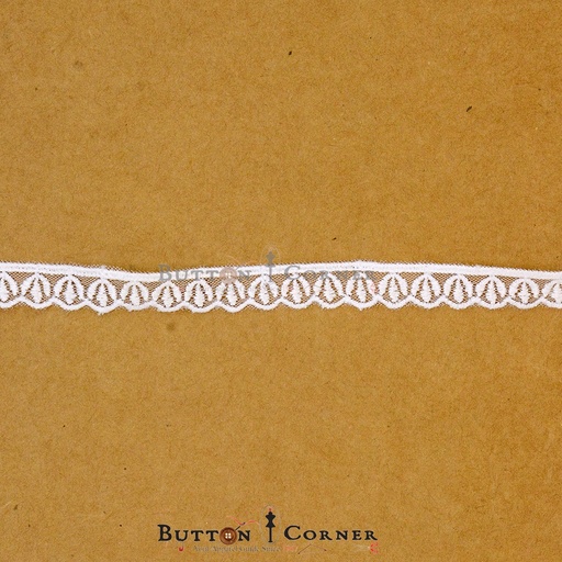 [60112-1 WHITE] One Side Border Net Lace