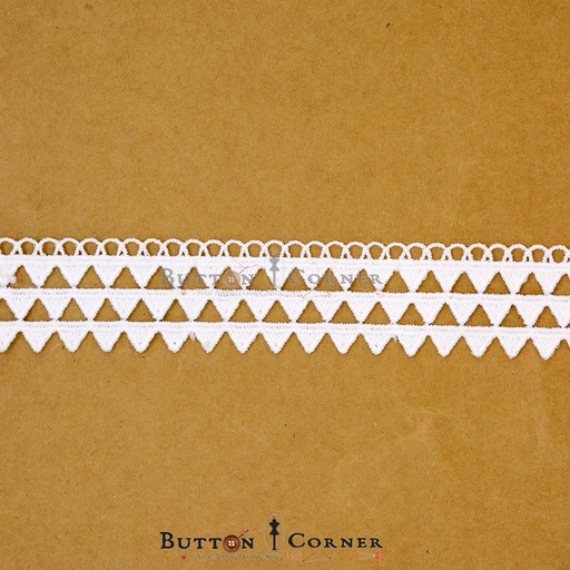 [83030-3 WHITE] One Side Border Shuttle Lace