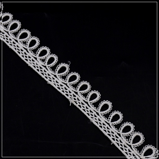 [D7280 WHITE] Shuttle One Side Border Lace