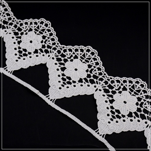 [D7239-WHITE] Shuttle One Side Border Lace