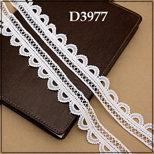 [D3977-WHITE] Shuttle One Side Border Lace