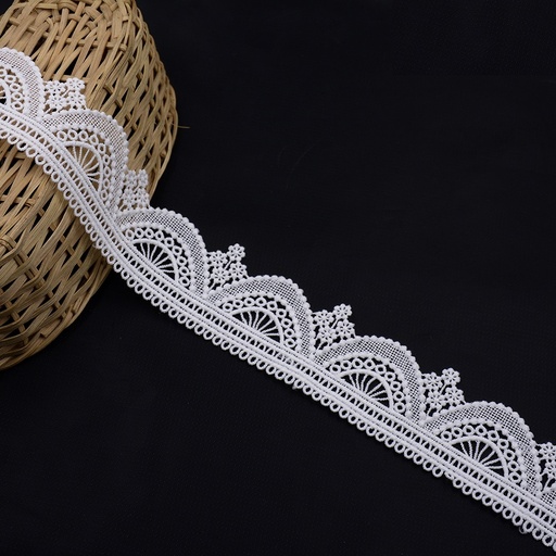 [D6581-WHITE] Shuttle One Side Border Lace