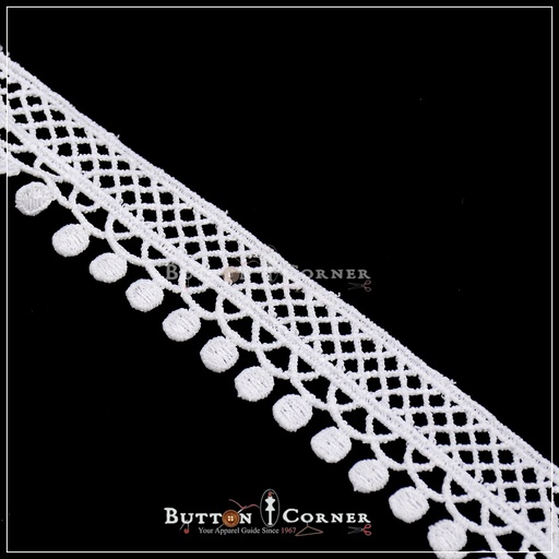 [D7476-WHITE] Shuttle One Side Border Lace