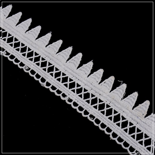 [D7526-WHITE] Shuttle One Side Border Lace