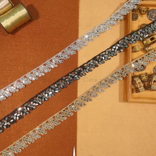 Fancy Gota Mirror Lace